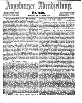 Augsburger Abendzeitung Donnerstag 22. August 1872