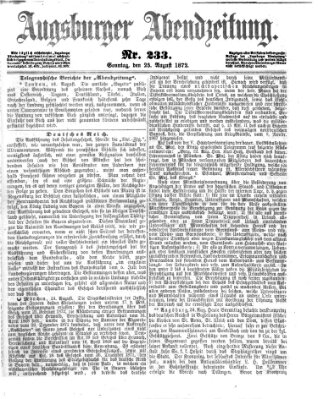 Augsburger Abendzeitung Sonntag 25. August 1872