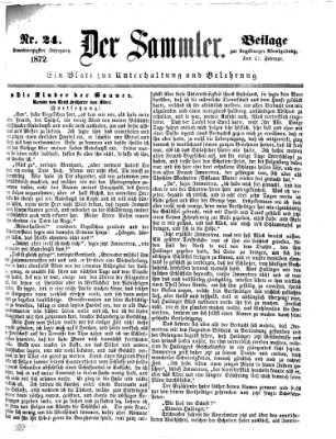Der Sammler (Augsburger Abendzeitung) Dienstag 27. Februar 1872