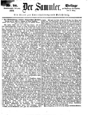 Der Sammler (Augsburger Abendzeitung) Samstag 2. März 1872