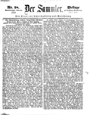 Der Sammler (Augsburger Abendzeitung) Donnerstag 7. März 1872