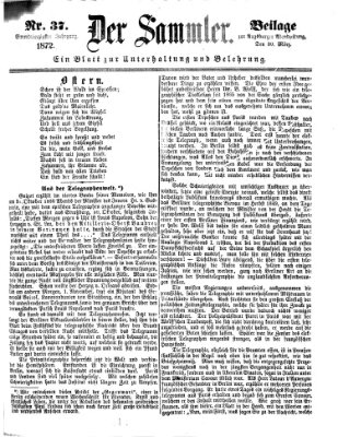 Der Sammler (Augsburger Abendzeitung) Samstag 30. März 1872
