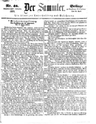 Der Sammler (Augsburger Abendzeitung) Donnerstag 25. April 1872