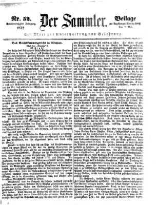 Der Sammler (Augsburger Abendzeitung) Donnerstag 9. Mai 1872
