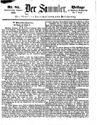 Der Sammler (Augsburger Abendzeitung) Donnerstag 1. August 1872