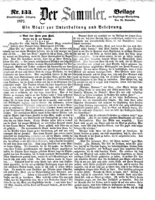 Der Sammler (Augsburger Abendzeitung) Samstag 23. November 1872