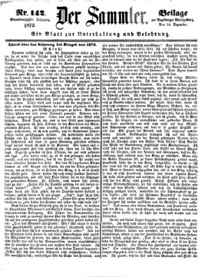 Der Sammler (Augsburger Abendzeitung) Samstag 14. Dezember 1872