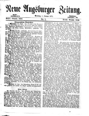 Neue Augsburger Zeitung Sonntag 1. Januar 1871