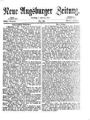 Neue Augsburger Zeitung Dienstag 7. Februar 1871