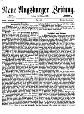 Neue Augsburger Zeitung Freitag 17. Februar 1871