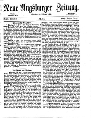 Neue Augsburger Zeitung Sonntag 26. Februar 1871