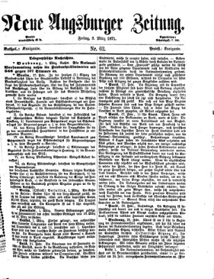 Neue Augsburger Zeitung Freitag 3. März 1871