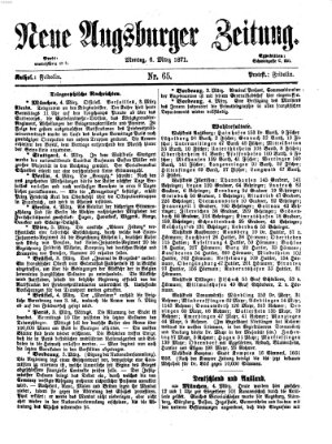 Neue Augsburger Zeitung Montag 6. März 1871