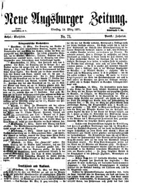 Neue Augsburger Zeitung Dienstag 14. März 1871