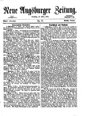 Neue Augsburger Zeitung Samstag 18. März 1871