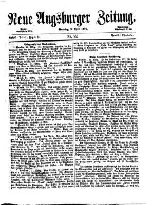 Neue Augsburger Zeitung Sonntag 2. April 1871