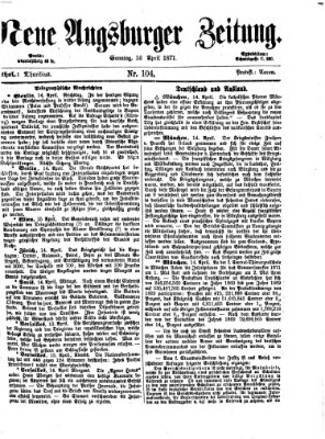 Neue Augsburger Zeitung Sonntag 16. April 1871