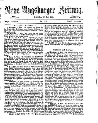 Neue Augsburger Zeitung Donnerstag 20. April 1871