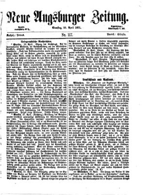 Neue Augsburger Zeitung Samstag 29. April 1871