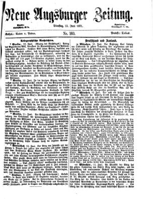 Neue Augsburger Zeitung Dienstag 13. Juni 1871