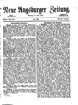 Neue Augsburger Zeitung Sonntag 18. Juni 1871