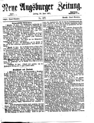 Neue Augsburger Zeitung Freitag 30. Juni 1871