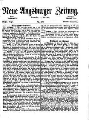 Neue Augsburger Zeitung Donnerstag 13. Juli 1871