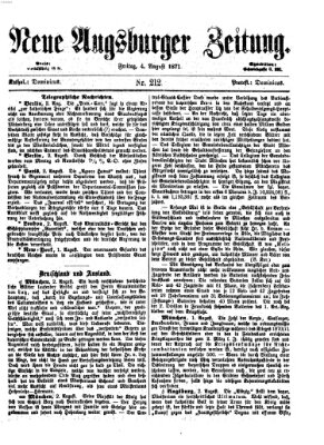 Neue Augsburger Zeitung Freitag 4. August 1871