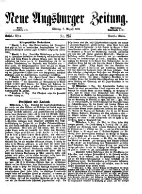 Neue Augsburger Zeitung Montag 7. August 1871