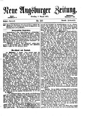 Neue Augsburger Zeitung Dienstag 8. August 1871