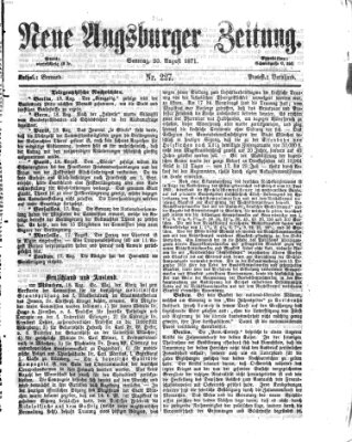 Neue Augsburger Zeitung Sonntag 20. August 1871