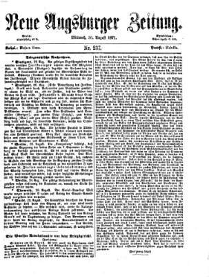 Neue Augsburger Zeitung Mittwoch 30. August 1871