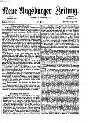 Neue Augsburger Zeitung Samstag 9. September 1871