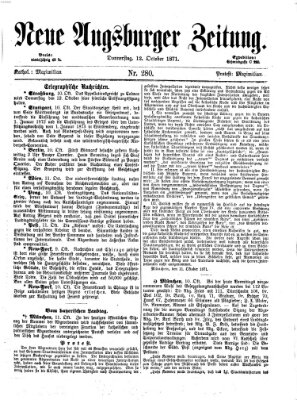 Neue Augsburger Zeitung Donnerstag 12. Oktober 1871