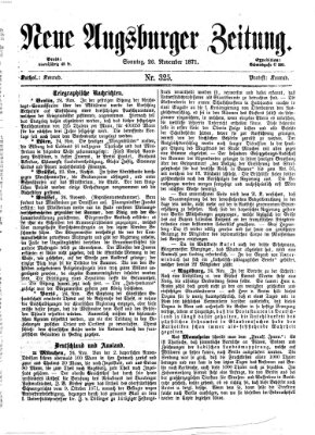 Neue Augsburger Zeitung Sonntag 26. November 1871