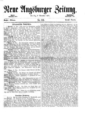 Neue Augsburger Zeitung Samstag 2. Dezember 1871