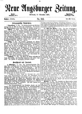 Neue Augsburger Zeitung Mittwoch 13. Dezember 1871