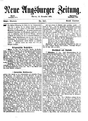 Neue Augsburger Zeitung Montag 18. Dezember 1871