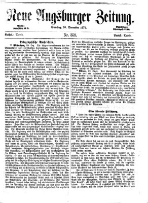 Neue Augsburger Zeitung Samstag 30. Dezember 1871