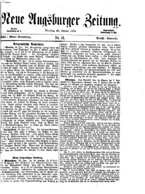 Neue Augsburger Zeitung Dienstag 23. Januar 1872