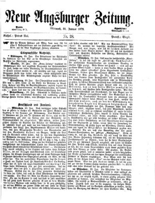 Neue Augsburger Zeitung Mittwoch 31. Januar 1872