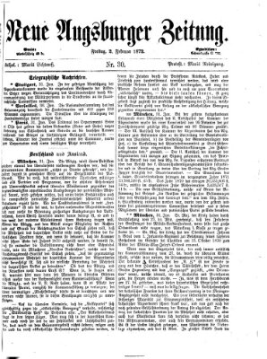 Neue Augsburger Zeitung Freitag 2. Februar 1872