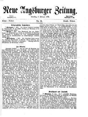 Neue Augsburger Zeitung Samstag 3. Februar 1872
