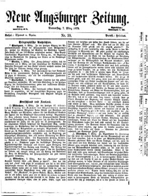 Neue Augsburger Zeitung Donnerstag 7. März 1872