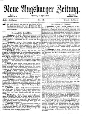 Neue Augsburger Zeitung Sonntag 7. April 1872