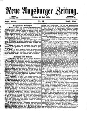Neue Augsburger Zeitung Dienstag 23. April 1872