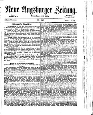 Neue Augsburger Zeitung Donnerstag 4. Juli 1872