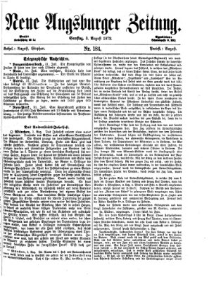 Neue Augsburger Zeitung Samstag 3. August 1872