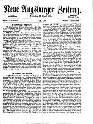Neue Augsburger Zeitung Donnerstag 22. August 1872