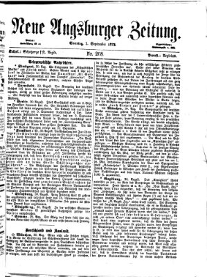 Neue Augsburger Zeitung Sonntag 1. September 1872